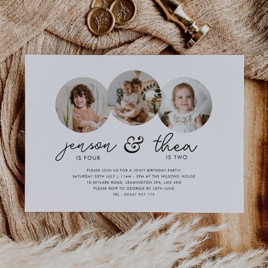 Invitation Photos rondes de l'anniversaire 3