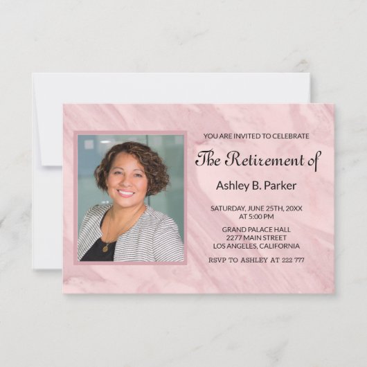 Invitation Photos & Rose Gold Marbled (Devant)