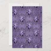 Invitation Phrenologie violette et noire victorienne Mariage  (Dos)