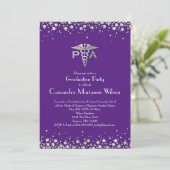 Invitation Physician Assistant PA Graduation Purple Silver (Debout devant)