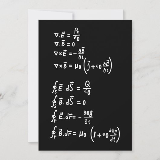 Invitation Physique Math Formule Étudiants Enseignant (Devant)