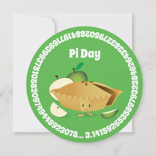 Invitation Pi Day Apple Pie Party Green Math Fête (Dos)