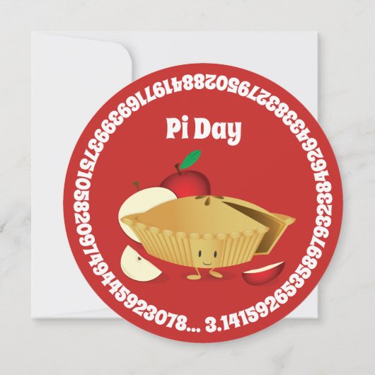 Invitation Pi Day Apple Pie Party Red Math Holiday (Dos)