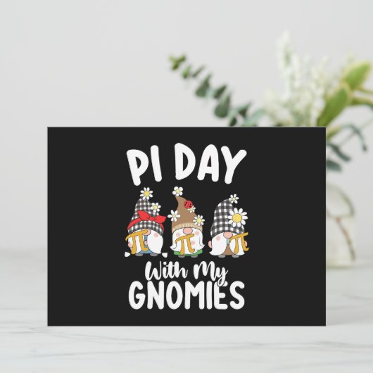 Invitation Pi Day Avec Mes Gnomes Drôle Mathématiques Mathéma (Debout devant)