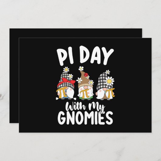 Invitation Pi Day Avec Mes Gnomes Drôle Mathématiques Mathéma (Devant / Derrière)