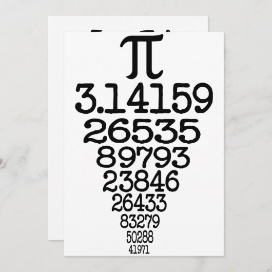 Invitation Pi Day compleye 3.14 (Devant / Derrière)