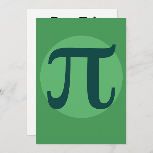 Invitation Pi Day Green (Devant / Derrière)