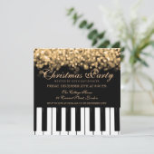 Invitation Piano Bar Noël fête Gold Lights (Debout devant)