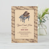 Invitation piano classique vintage (Debout devant)
