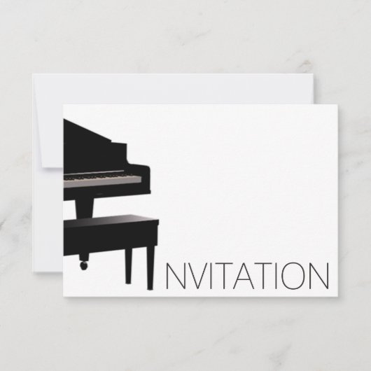 Invitation Piano Concert Festival Vip Black White (Devant)