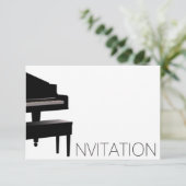Invitation Piano Concert Festival Vip Black White (Debout devant)