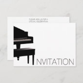Invitation Piano Concert Festival Vip Black White (Devant / Derrière)