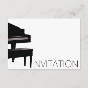 Invitation Piano Concert Festival Vip Black White