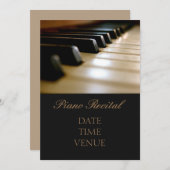 Invitation Piano Considérant de performance élégante (Devant / Derrière)