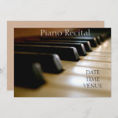 Invitation Piano Considérant de performance élégante (Devant / Derrière)