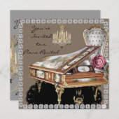 Invitation Piano Considérant Vintage (Devant / Derrière)