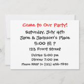 Invitation Piano de l'écureuil (Dos)