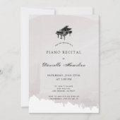 Invitation Piano gris aquarelle Considérant (Devant)