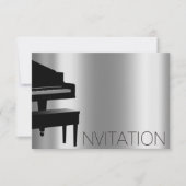 Invitation Piano Hause Concert Minimalisme Vip Black Aqua (Devant)
