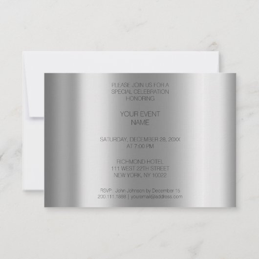 Invitation Piano Hause Concert Minimalisme Vip Black Aqua (Dos)