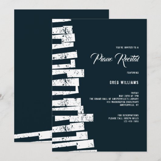 Invitation Piano Keys (Devant / Derrière)