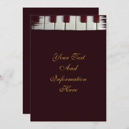 Invitation Piano Keys (Devant / Derrière)