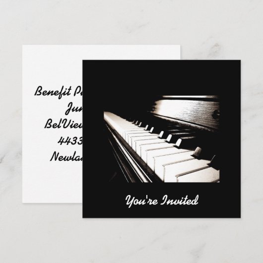 Invitation Piano Keys (Devant / Derrière)