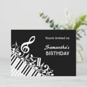 Invitation Piano Keys Black White Music Notes (Debout devant)