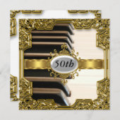 Invitation Piano Keys fête d'anniversaire Glamor Hot Invitati (Devant / Derrière)