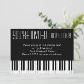 Invitation Piano Keys noir blanc (Debout devant)