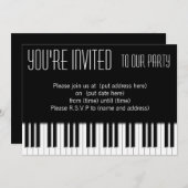 Invitation Piano Keys noir blanc (Devant / Derrière)