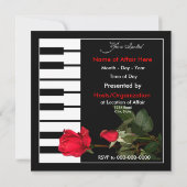 Invitation Piano Keys/Red Roses (Dos)