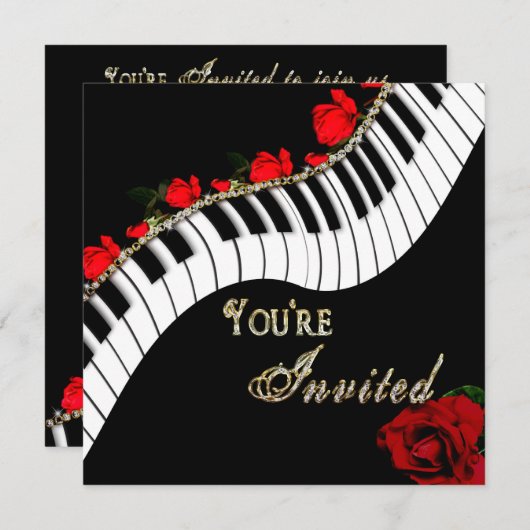 Invitation Piano/Mujsical - Polyvalent (Devant / Derrière)