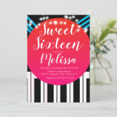 Invitation Piano Musical Tapis Rouge Style Soirée Douce Seize (Debout devant)