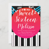 Invitation Piano Musical Tapis Rouge Style Soirée Douze Ans (Devant)