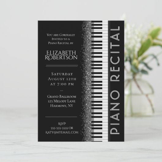 Invitation Piano noir et blanc Considérant (Debout devant)