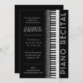 Invitation Piano noir et blanc Considérant (Devant / Derrière)