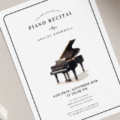 Invitation Piano noir et blanc moderne Considérant