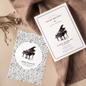 Invitation Piano noir et blanc moderne Considérant