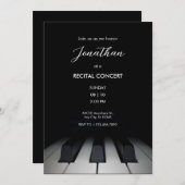 Invitation Piano noir simple (Devant / Derrière)