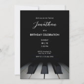 Invitation Piano noir simple (Devant)