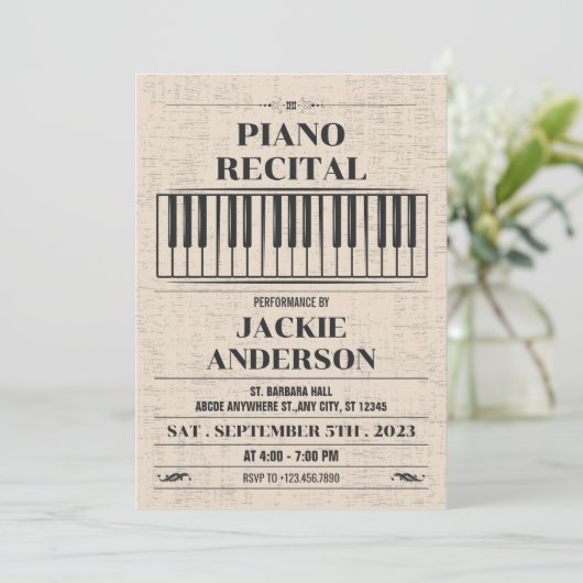 Invitation piano vintage (Debout devant)