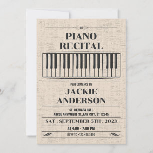 Invitation Piano Vintage