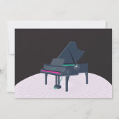 Invitation Piano violet rose scène Anniversaire (Dos)