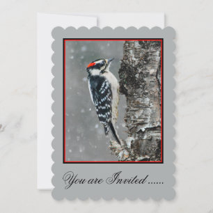 Invitation Pic Downy en neige - Photo originale
