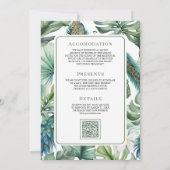 Invitation Pic indien tropical Floral en un seul Mariage (Dos)