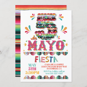 Invitation Picado de Cinco de Mayo Mexique Fiesta Paper