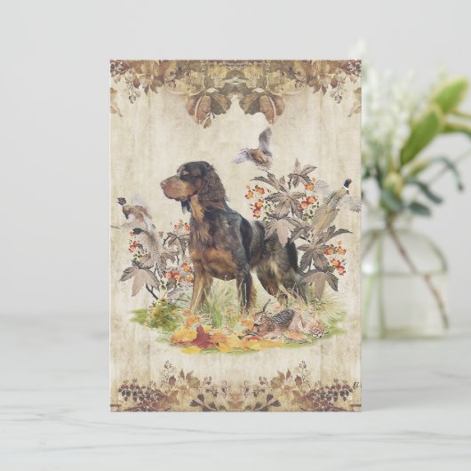 Invitation Picardy Spaniel, chasse aux oiseaux (Debout devant)