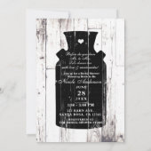 Invitation Pichet de mariage rustique en bois blanc de ferme (Dos)