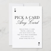 Invitation Pick A Card Any Card Wedding Guestbook Sign (Devant)